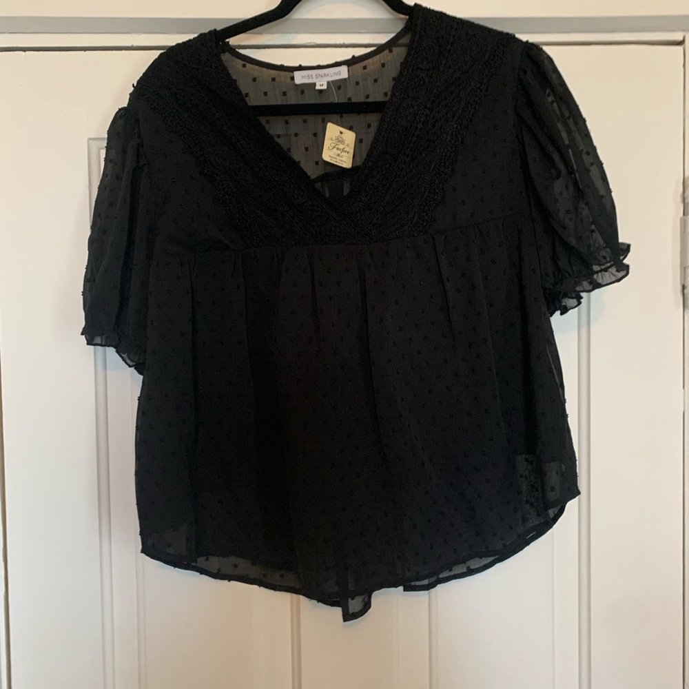 Elegant Black Sheer Blouse